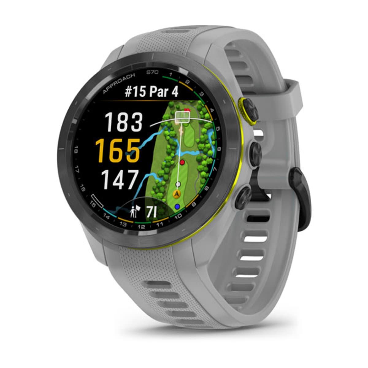 Часы Garmin Approach S70 - 42 mm Black / Peach with White Silicone Band