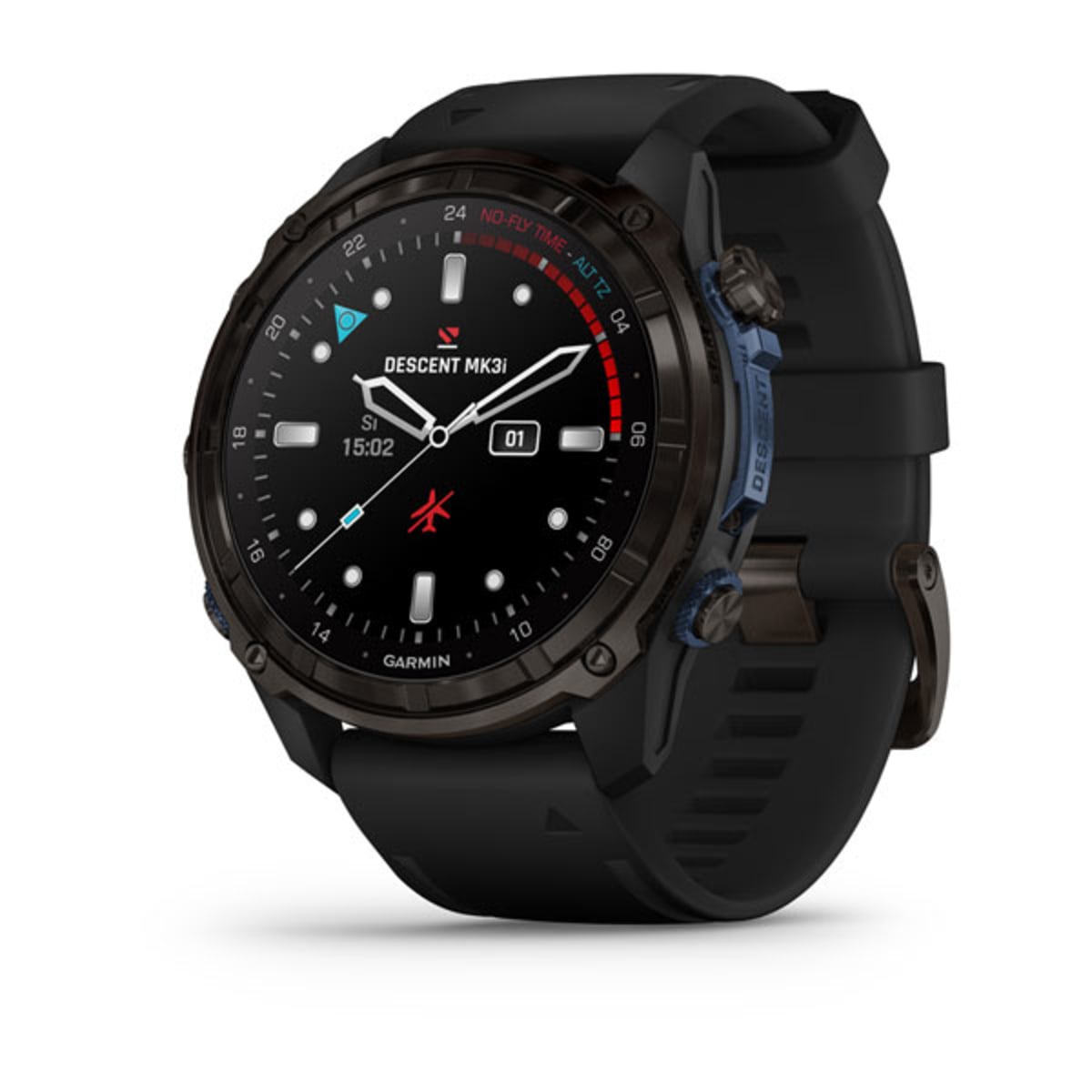 Часы Garmin Descent Mk3i - 51 mm Carbon Gray DLC Titanium / Black Silicone Band