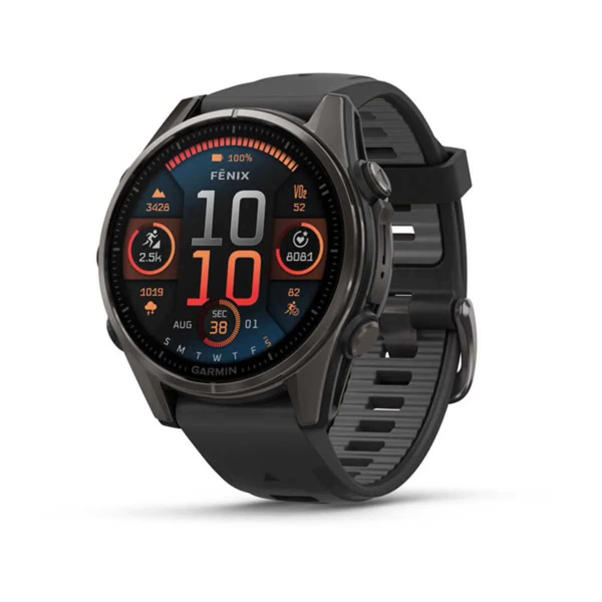 Часы Garmin Fenix 8 - 43 mm AMOLED Sapphire Carbon Gray DLC Titanium Black / Pebble Gray