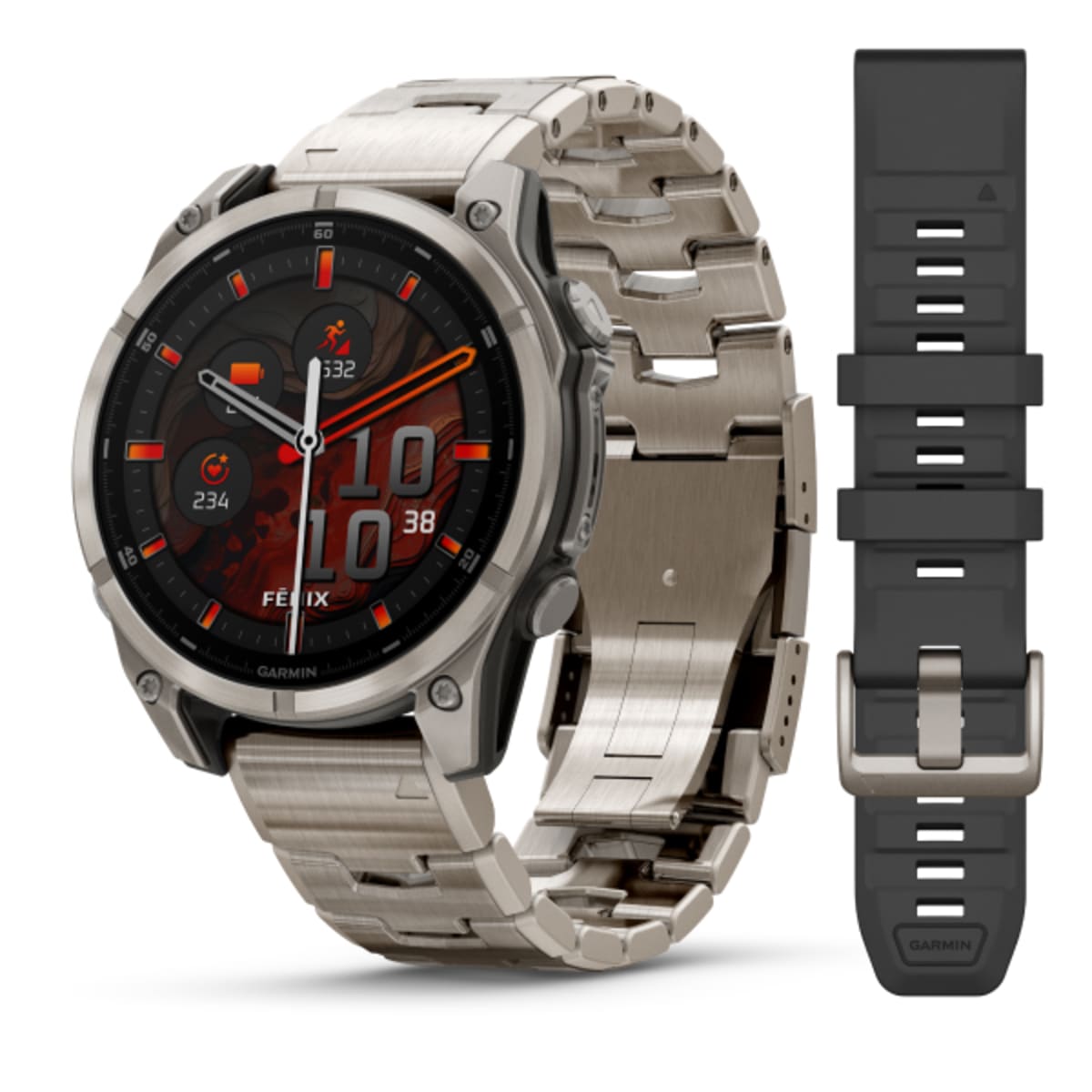 Часы Garmin Fenix 8 - 47 mm AMOLED Sapphire Titanium / Vented Titanium Band