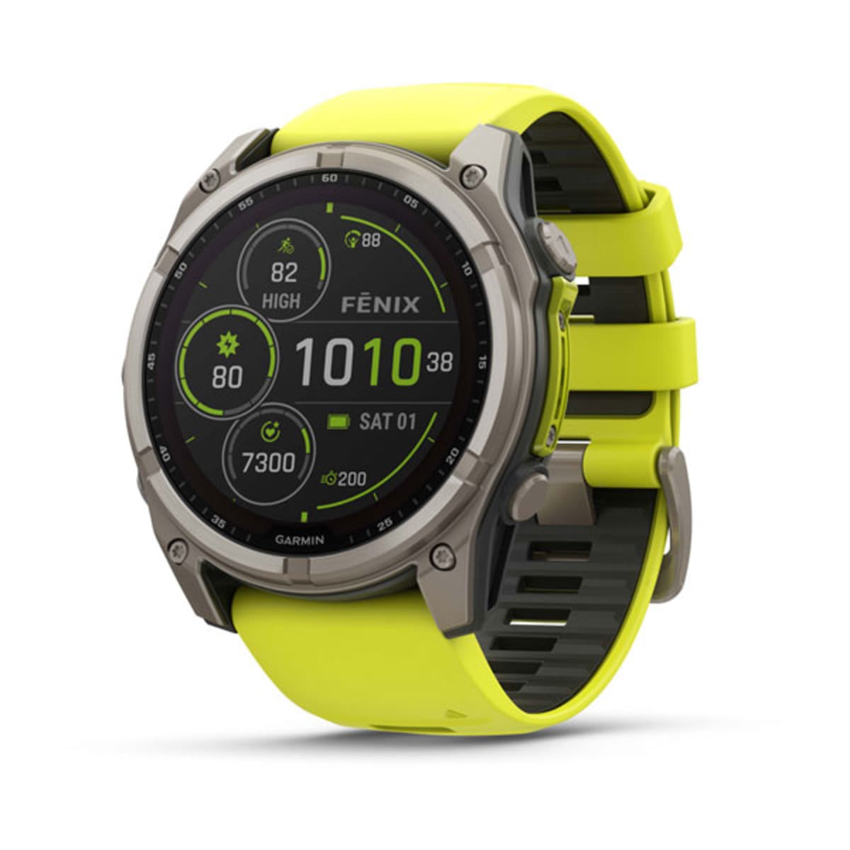 Часы Garmin Fenix 8 - 51 mm Solar Sapphire Titanium Amp Yellow / Graphite