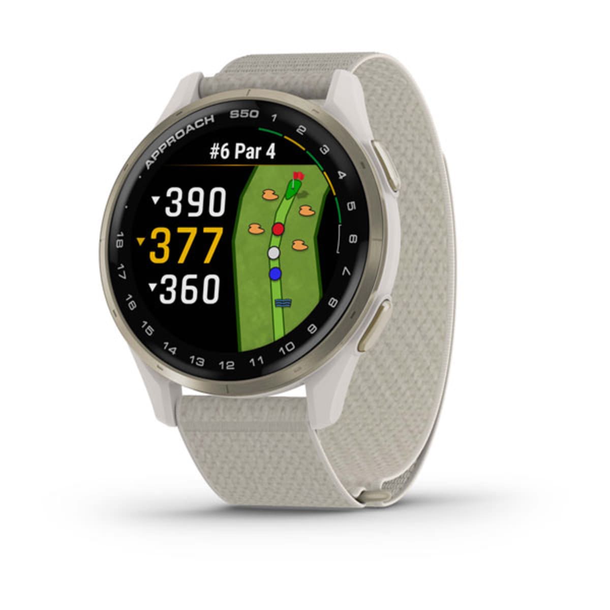 Часы Garmin Approach S50 Cream Gold / Ivory ComfortFit Nylon Band