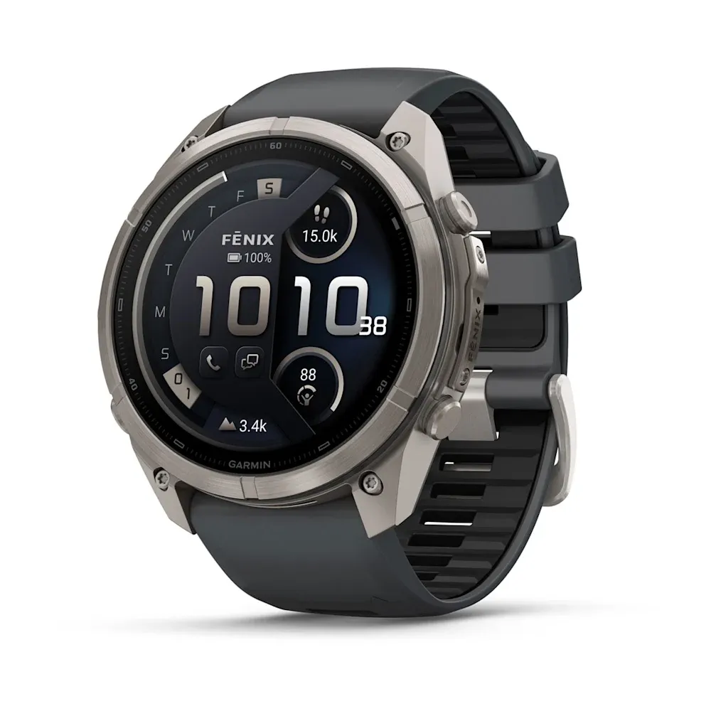 Часы Garmin Fenix 9 Pro - 51mm, inReach, Titanium with Graphite/Black Silicone Band