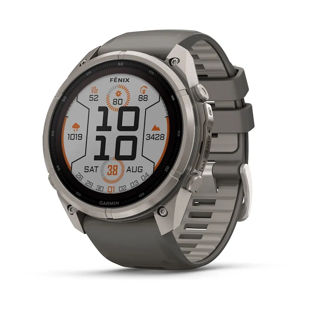 Часы Garmin Fenix 9 Pro - 51mm, Solar, No inReach, Titanium with Pebble Gray/Silver Gray Silicone Band