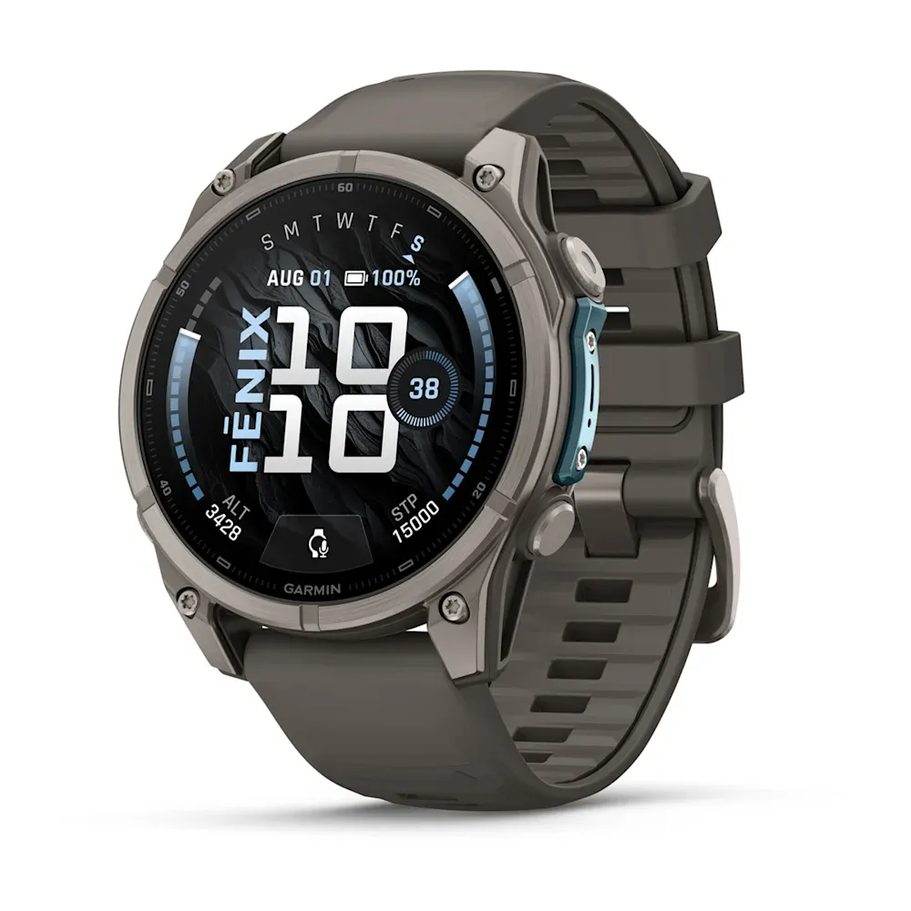 Часы Garmin Fenix 9 - 47mm, Titanium with Pebble Gray Silicone Band