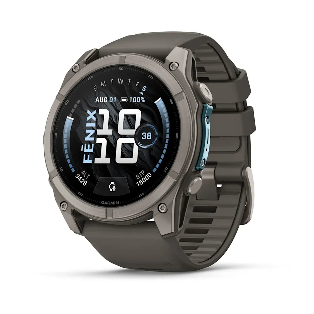 Часы Garmin Fenix 9 - 51mm, Titanium with Pebble Gray Silicone Band