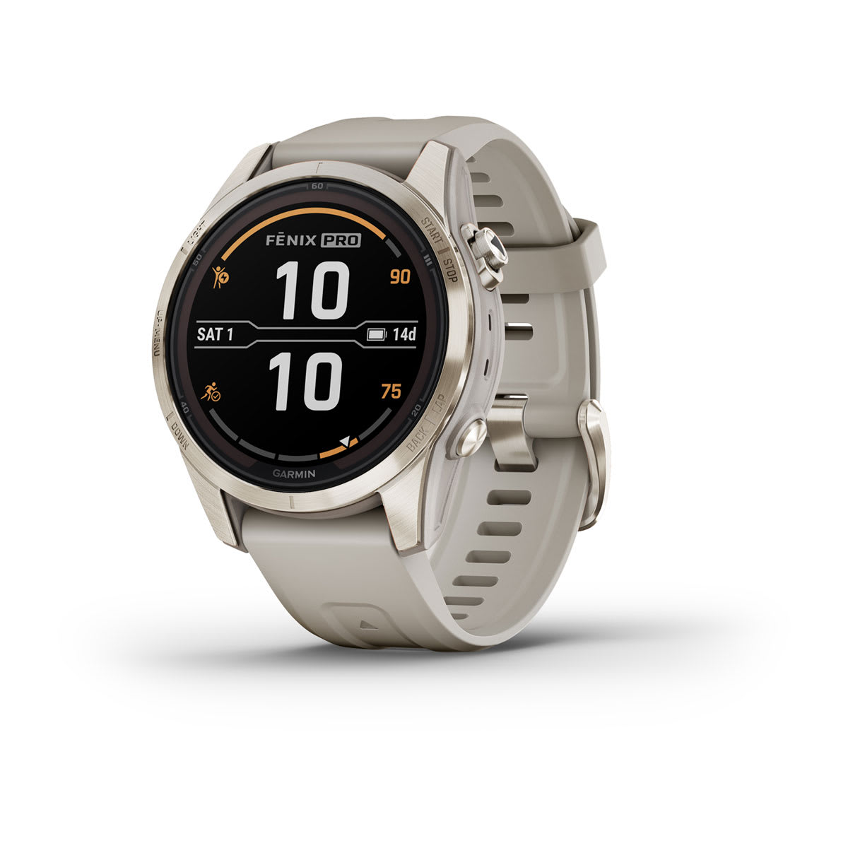 Часы Garmin Fenix 7S Pro - Sapphire Solar Soft Gold