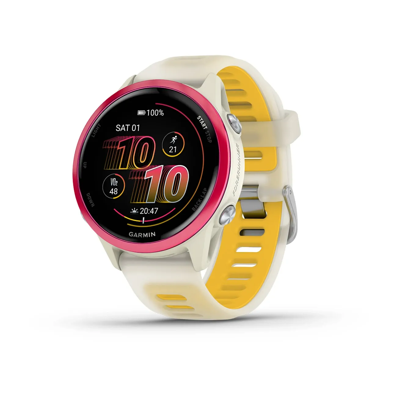 Часы Garmin Forerunner 570 - 42 mm Raspberry Aluminum Translucent Bone / Mango